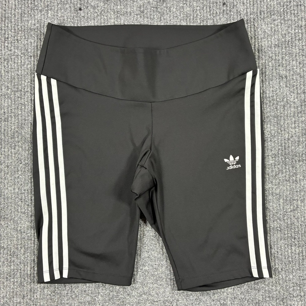 Adidas Originals Womens W34" Black 3 Stripe High Waist Bike Cycling Shorts